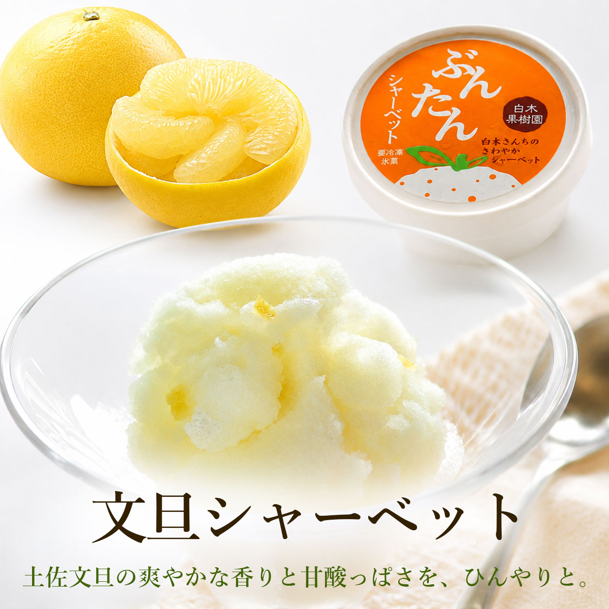 文旦の爽やかな香りと甘酸っぱさを、ひんやりと。