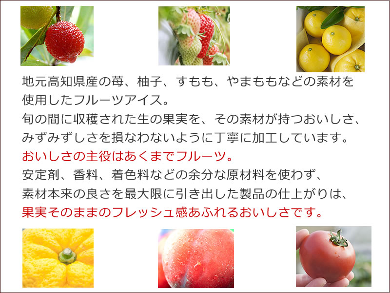 高知県産の苺・ゆず・すもも・やまももなどの素材